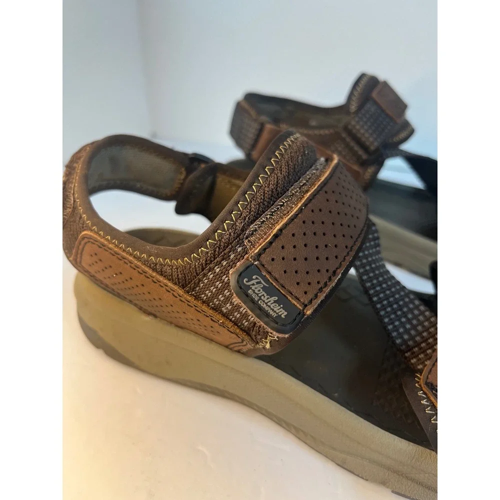 Florsheim Mens Brown Leather Sport Sandals Comfortech Flexsole Size 11M